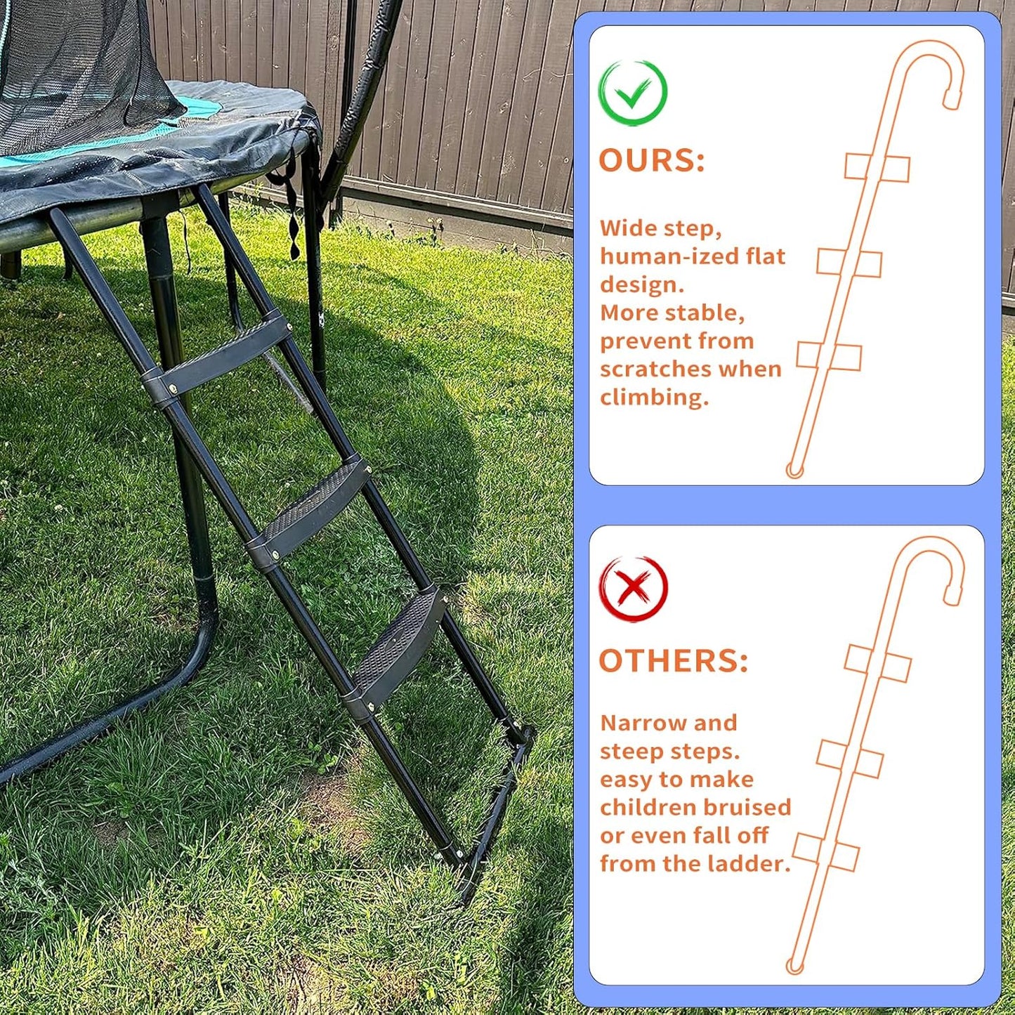 Gardenature 3-Step Trampoline Ladder
