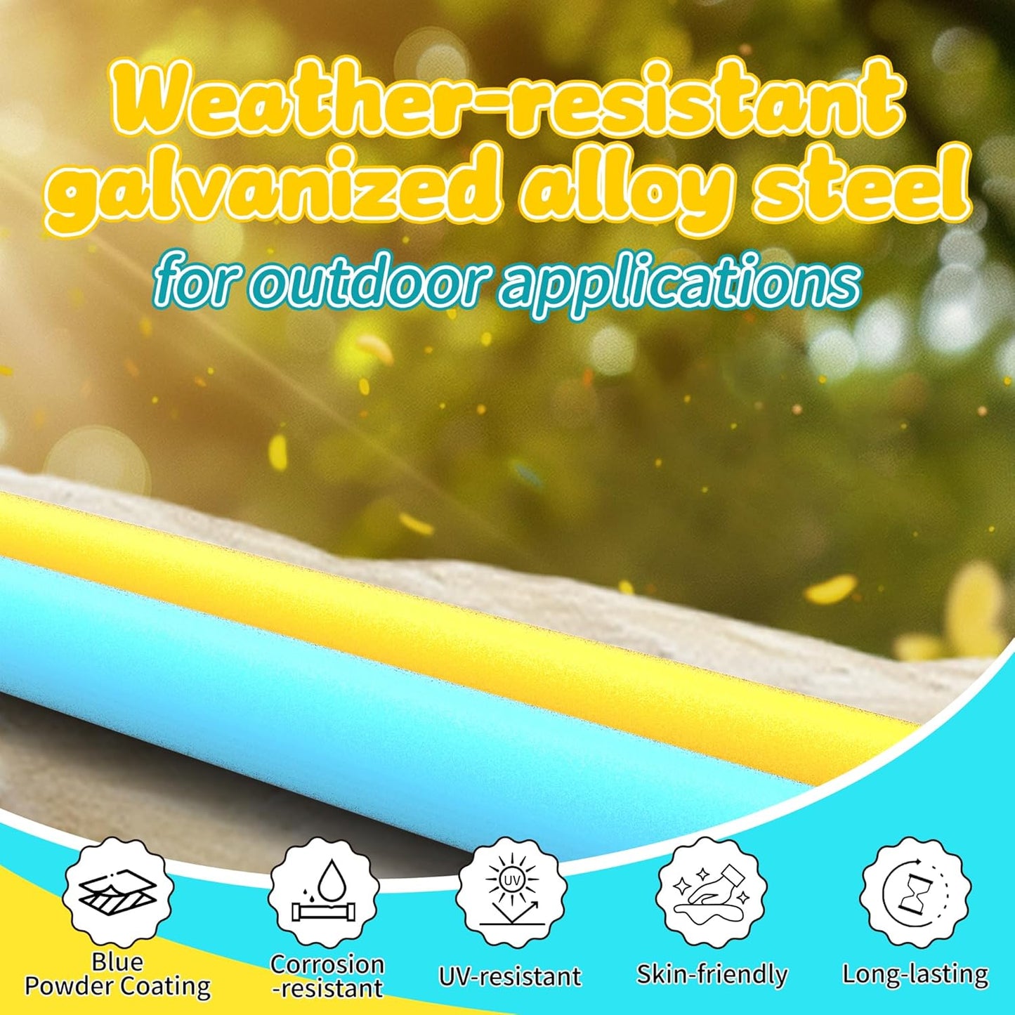 Gardenature 10FT Outdoor Kids Climbing Dome (LightBlue & Yellow)