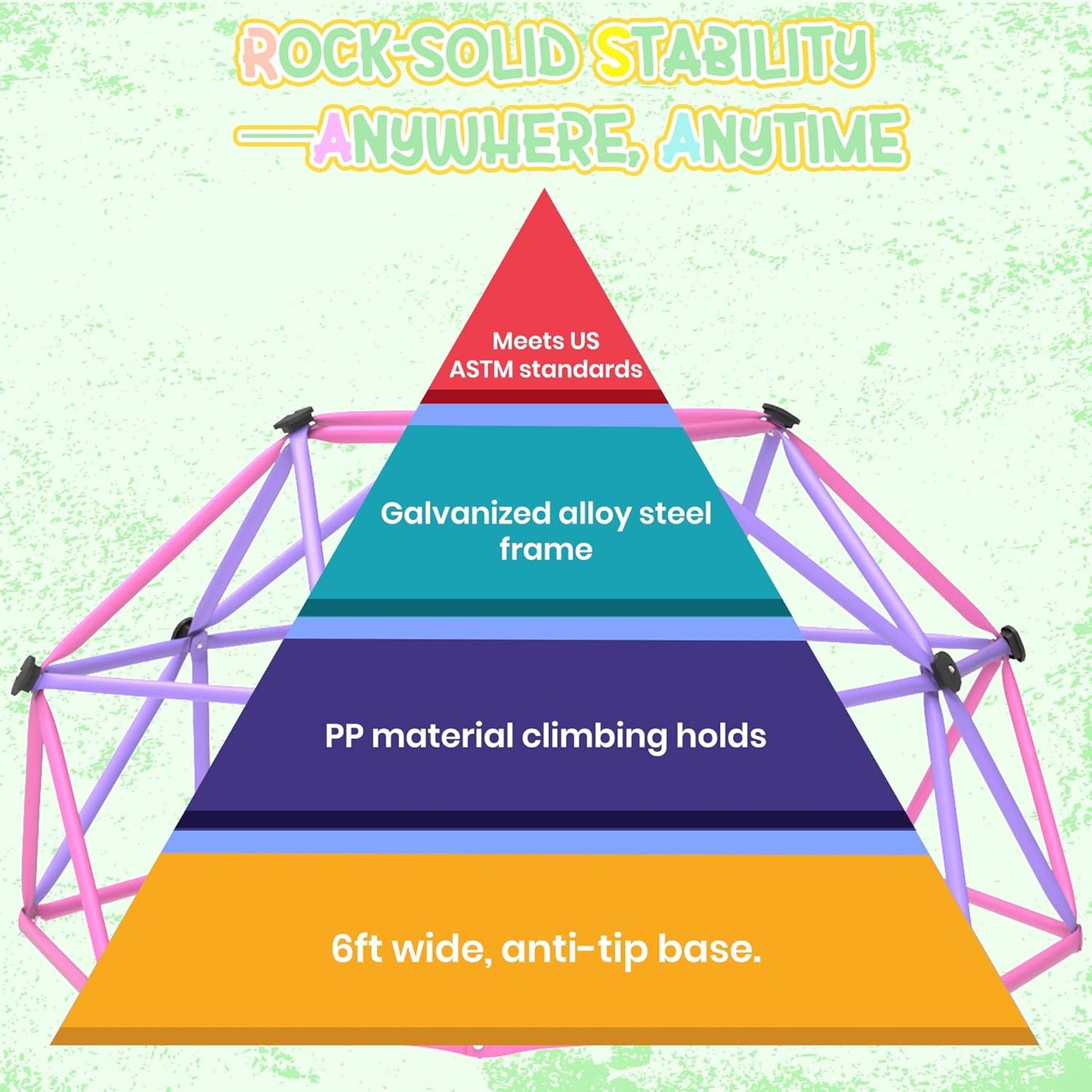 Gardenature 6FT Kids Climbing Dome (Pink & Purple)